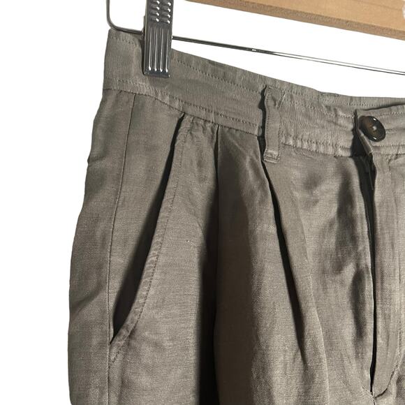 Anine Bing Carrie Pleated Wide Leg Linen High Waist Trouser Pants Size XS - Picture 7 of 15